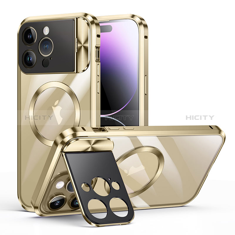 Carcasa Bumper Lujo Marco de Metal y Plastico Funda con Mag-Safe Magnetic LK4 para Apple iPhone 13 Pro Max