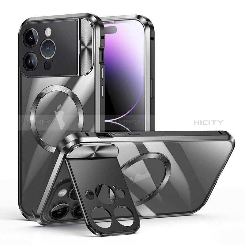 Carcasa Bumper Lujo Marco de Metal y Plastico Funda con Mag-Safe Magnetic LK4 para Apple iPhone 14 Pro