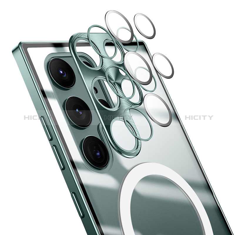 Carcasa Bumper Lujo Marco de Metal y Plastico Funda con Mag-Safe Magnetic P01 para Samsung Galaxy S21 Ultra 5G