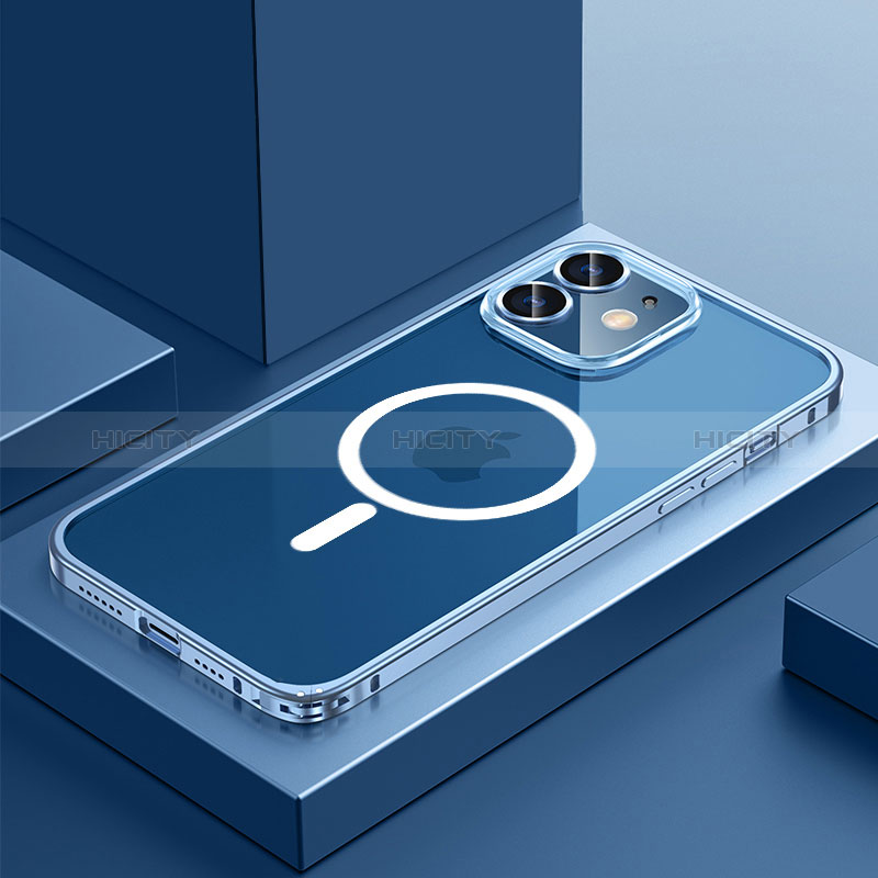 Carcasa Bumper Lujo Marco de Metal y Plastico Funda con Mag-Safe Magnetic QC3 para Apple iPhone 12