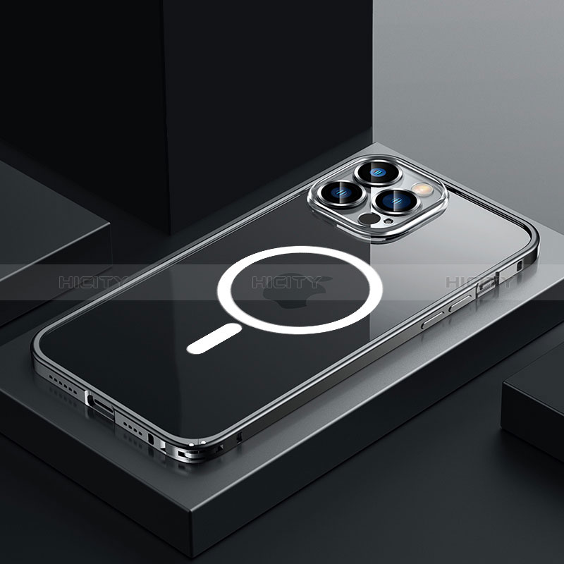 Carcasa Bumper Lujo Marco de Metal y Plastico Funda con Mag-Safe Magnetic QC3 para Apple iPhone 12 Pro
