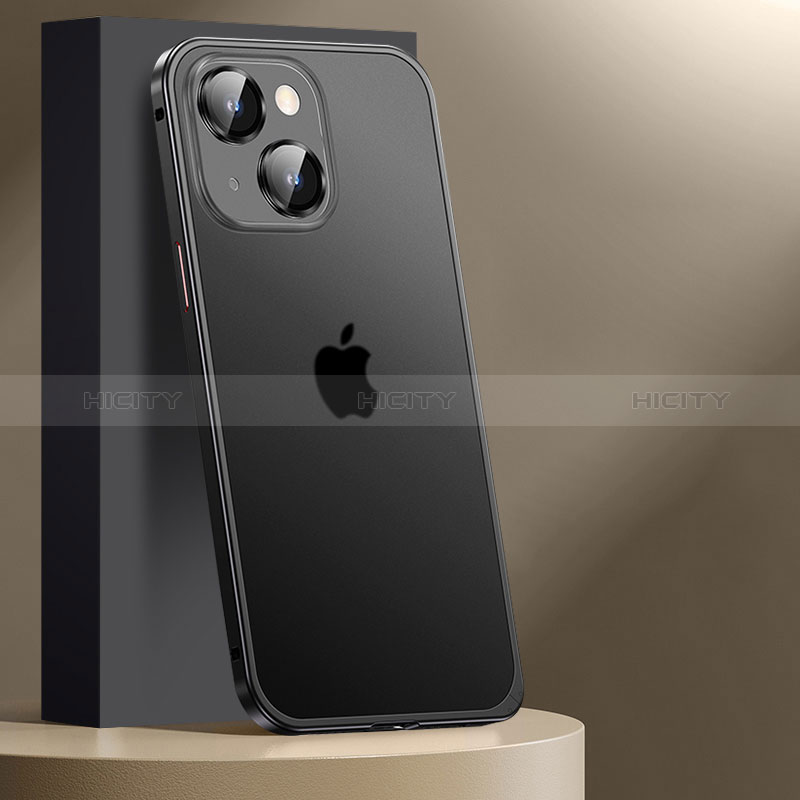 Carcasa Bumper Lujo Marco de Metal y Plastico Funda JL2 para Apple iPhone 13 Negro