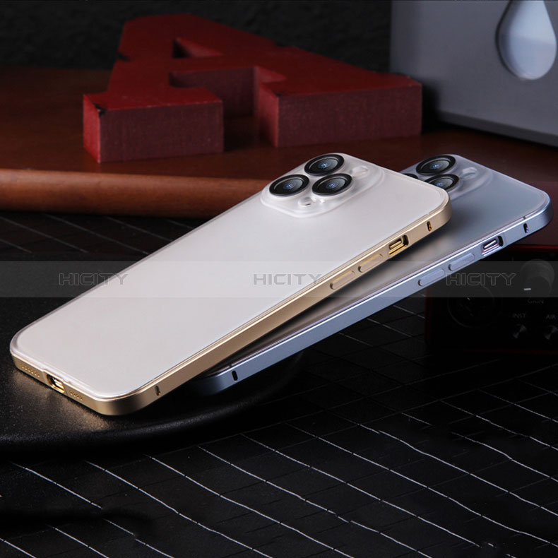 Carcasa Bumper Lujo Marco de Metal y Plastico Funda LF2 para Apple iPhone 13 Pro Max