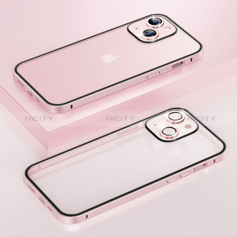 Carcasa Bumper Lujo Marco de Metal y Plastico Funda LF3 para Apple iPhone 13