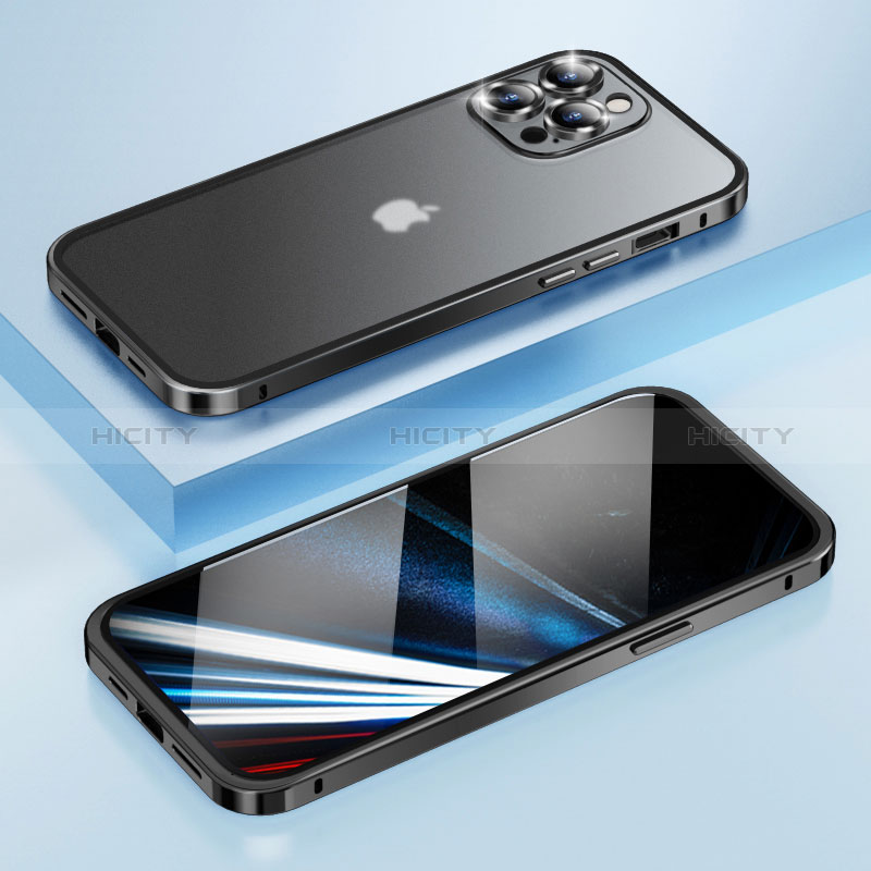 Carcasa Bumper Lujo Marco de Metal y Plastico Funda LF4 para Apple iPhone 13 Pro
