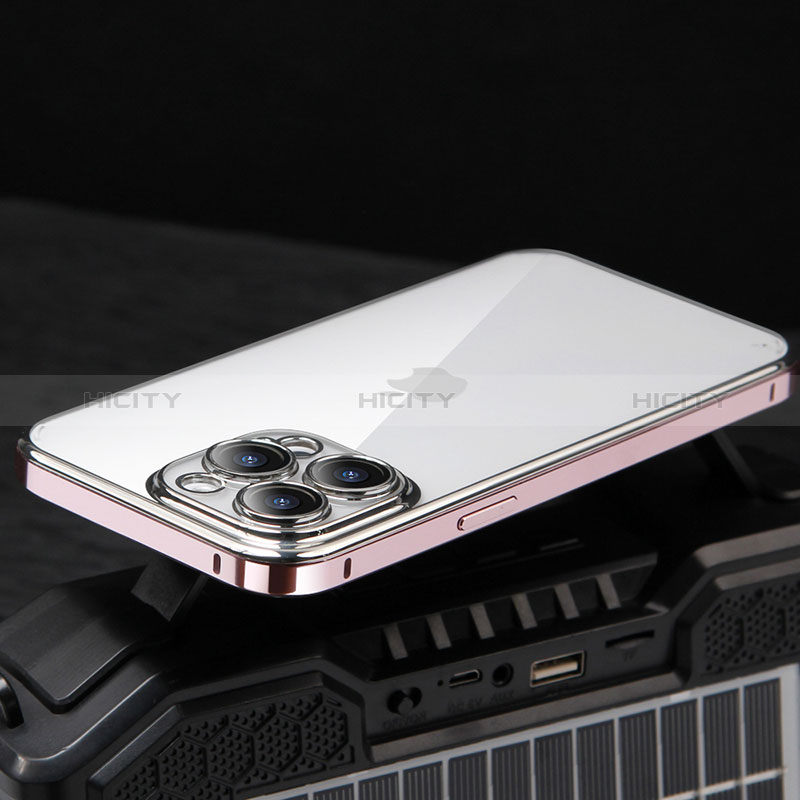 Carcasa Bumper Lujo Marco de Metal y Plastico Funda LF5 para Apple iPhone 13 Pro