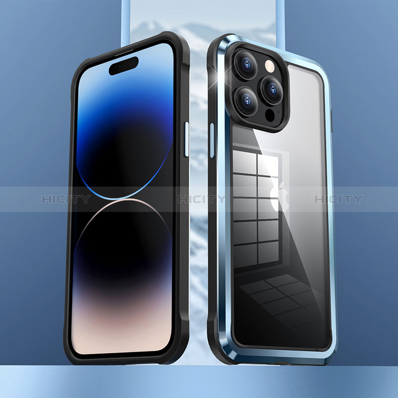 Carcasa Bumper Lujo Marco de Metal y Plastico Funda LF6 para Apple iPhone 14 Pro