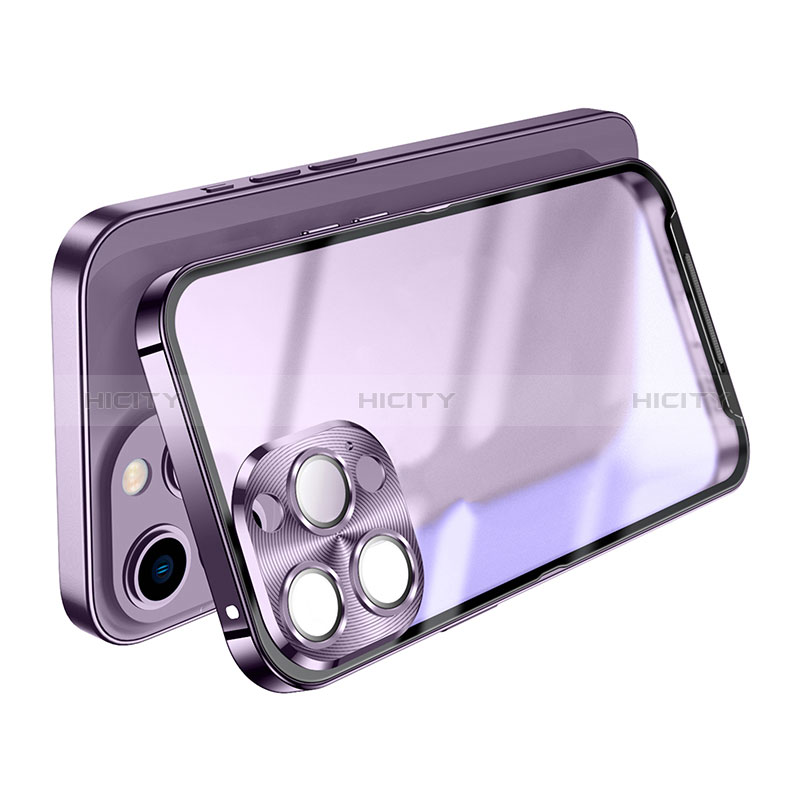 Carcasa Bumper Lujo Marco de Metal y Plastico Funda LO1 para Apple iPhone 15 Pro Max