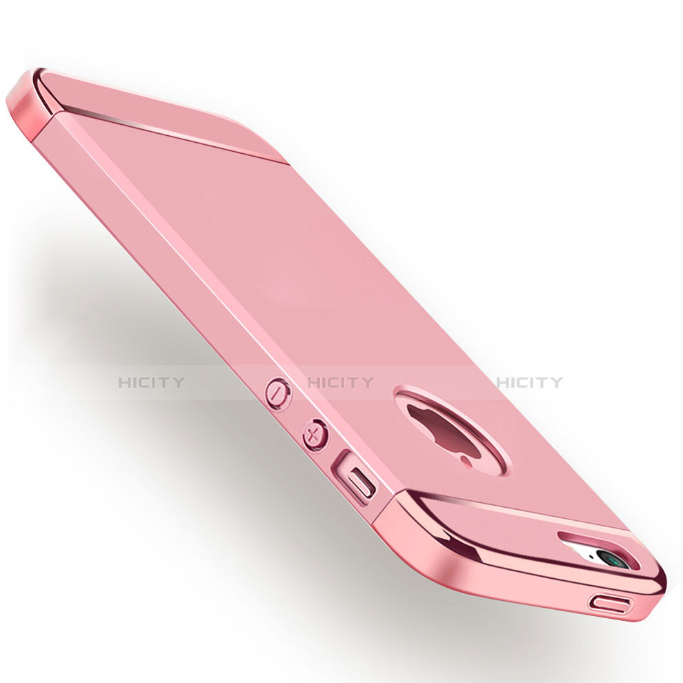 Carcasa Bumper Lujo Marco de Metal y Plastico Funda M01 para Apple iPhone 5