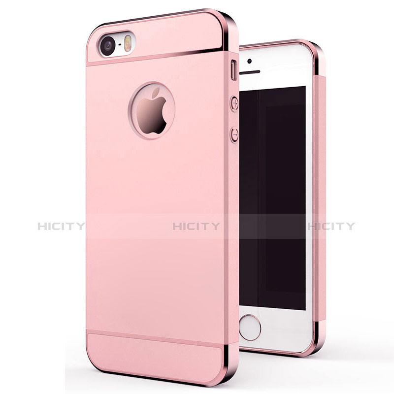 Carcasa Bumper Lujo Marco de Metal y Plastico Funda M01 para Apple iPhone 5