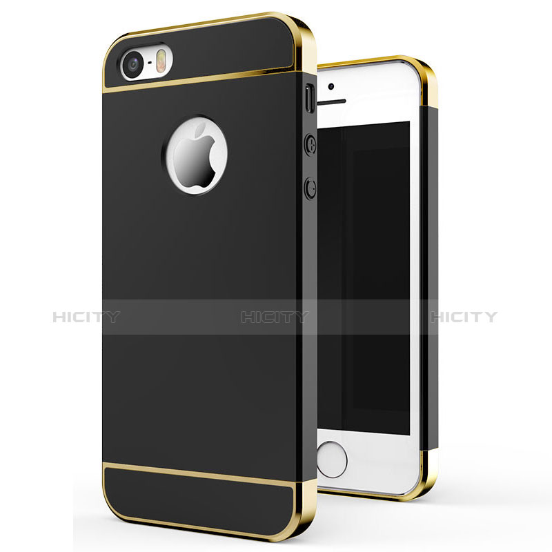 Carcasa Bumper Lujo Marco de Metal y Plastico Funda M01 para Apple iPhone 5S