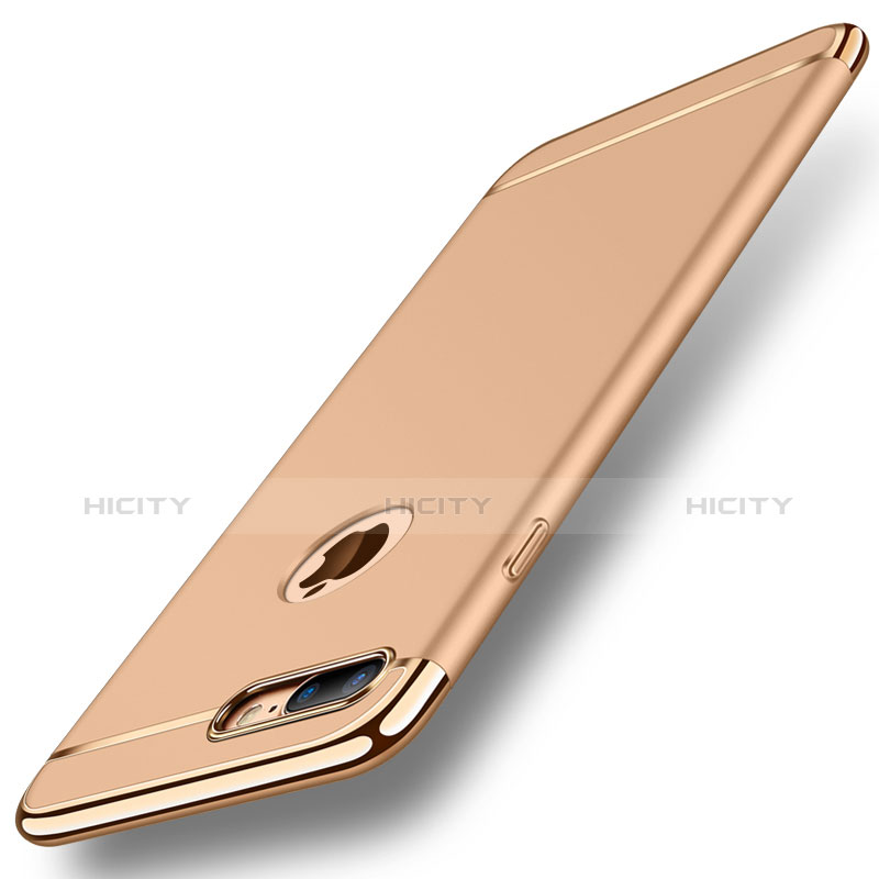 Carcasa Bumper Lujo Marco de Metal y Plastico Funda M01 para Apple iPhone 8 Plus Oro