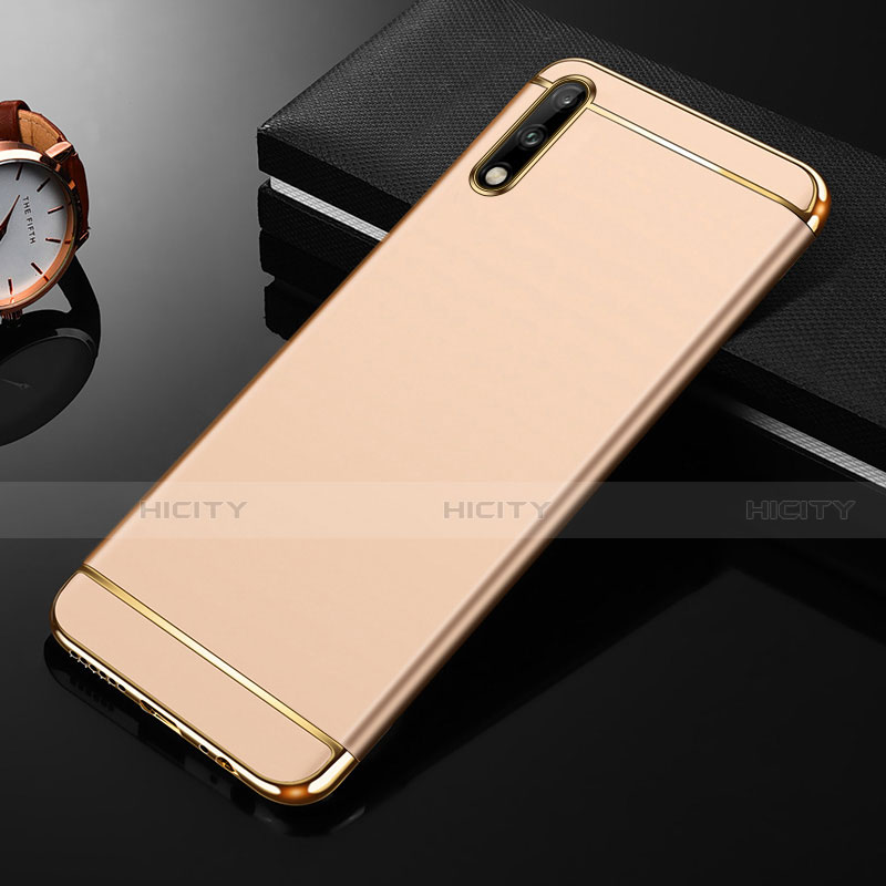 Carcasa Bumper Lujo Marco de Metal y Plastico Funda M01 para Huawei Enjoy 10 Oro