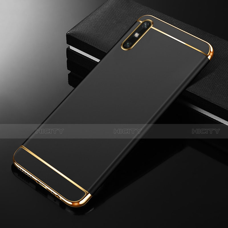Carcasa Bumper Lujo Marco de Metal y Plastico Funda M01 para Huawei Enjoy 10e Negro