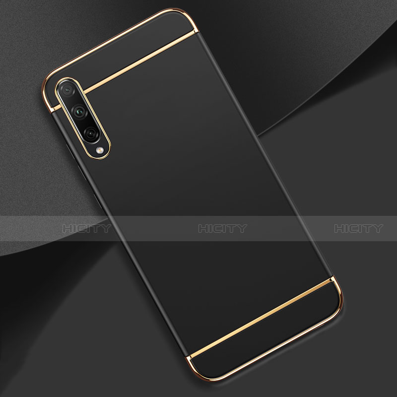 Carcasa Bumper Lujo Marco de Metal y Plastico Funda M01 para Huawei Enjoy 10S Negro