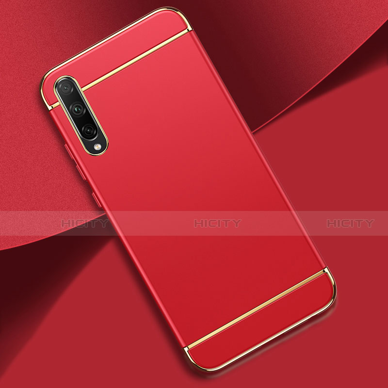 Carcasa Bumper Lujo Marco de Metal y Plastico Funda M01 para Huawei Enjoy 10S Rojo