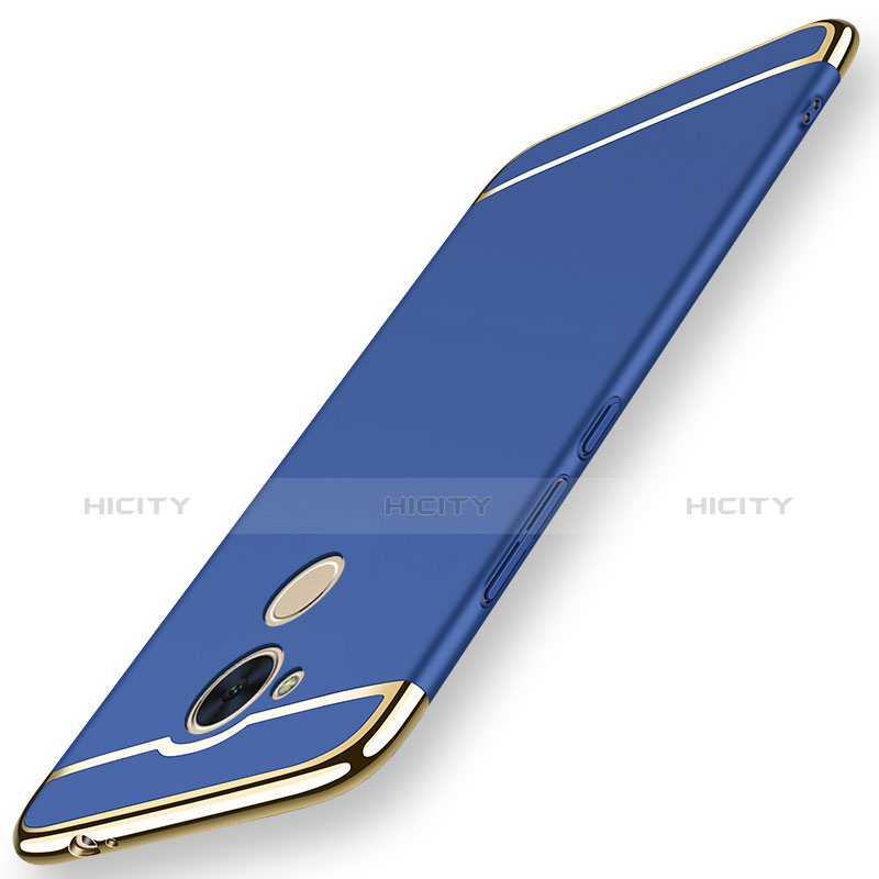 Carcasa Bumper Lujo Marco de Metal y Plastico Funda M01 para Huawei Enjoy 6S Azul