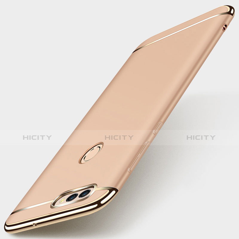 Carcasa Bumper Lujo Marco de Metal y Plastico Funda M01 para Huawei Enjoy 7S Oro