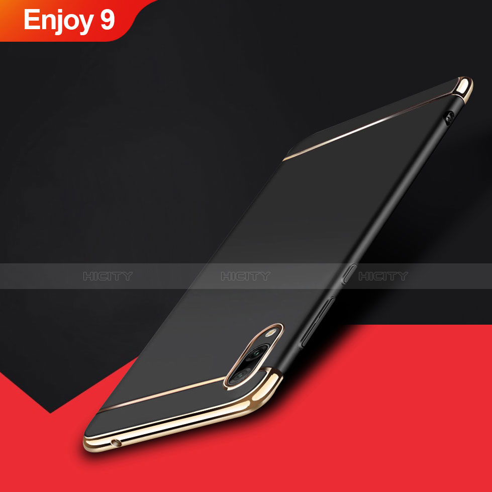 Carcasa Bumper Lujo Marco de Metal y Plastico Funda M01 para Huawei Enjoy 9 Negro