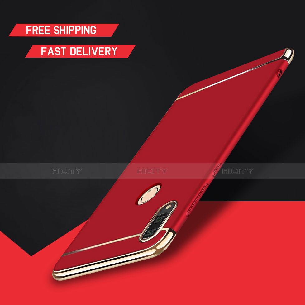 Carcasa Bumper Lujo Marco de Metal y Plastico Funda M01 para Huawei Enjoy 9 Plus Rojo
