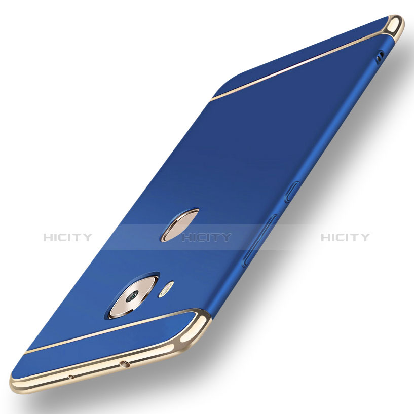 Carcasa Bumper Lujo Marco de Metal y Plastico Funda M01 para Huawei G7 Plus Azul