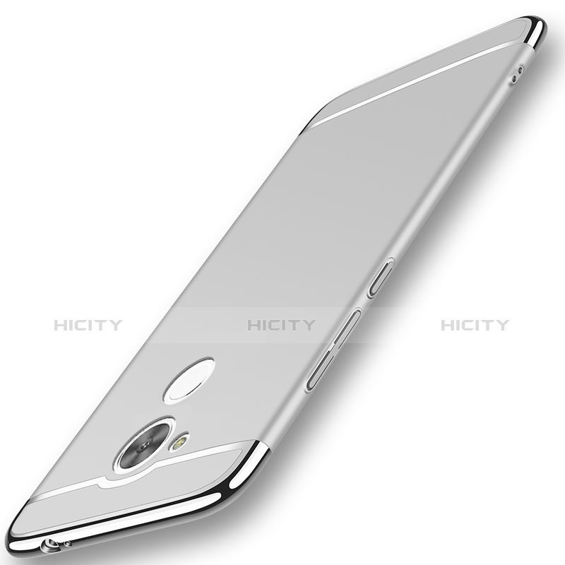 Carcasa Bumper Lujo Marco de Metal y Plastico Funda M01 para Huawei Honor 6C Pro Plata