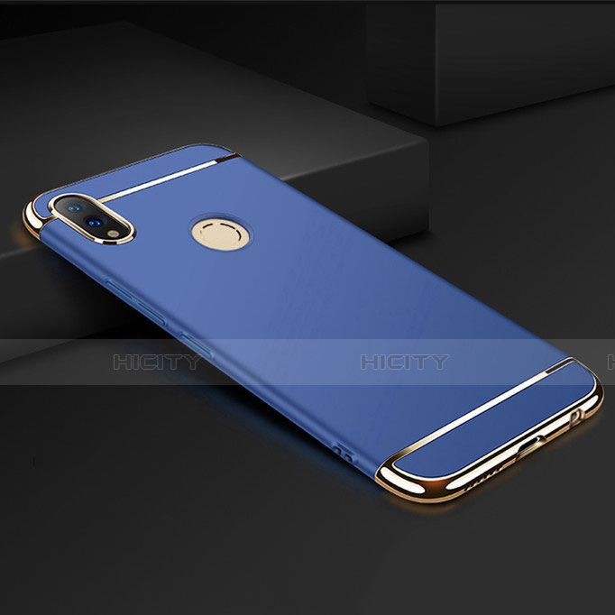 Carcasa Bumper Lujo Marco de Metal y Plastico Funda M01 para Huawei Honor 8X Azul