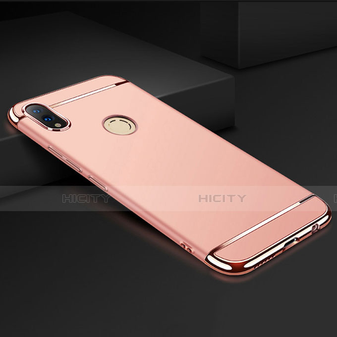 Carcasa Bumper Lujo Marco de Metal y Plastico Funda M01 para Huawei Honor 8X Oro Rosa