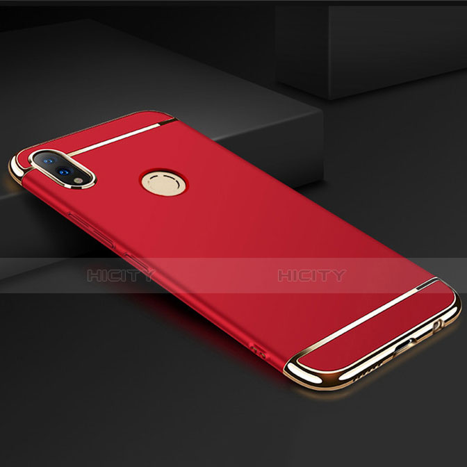 Carcasa Bumper Lujo Marco de Metal y Plastico Funda M01 para Huawei Honor 8X Rojo
