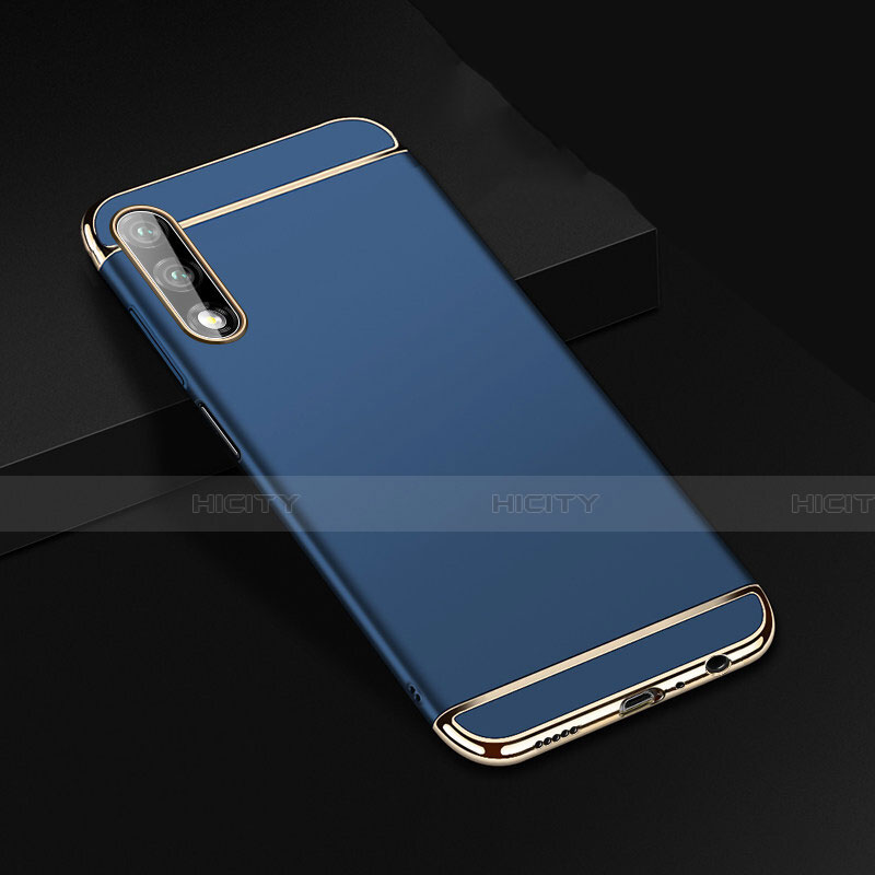 Carcasa Bumper Lujo Marco de Metal y Plastico Funda M01 para Huawei Honor 9X Azul