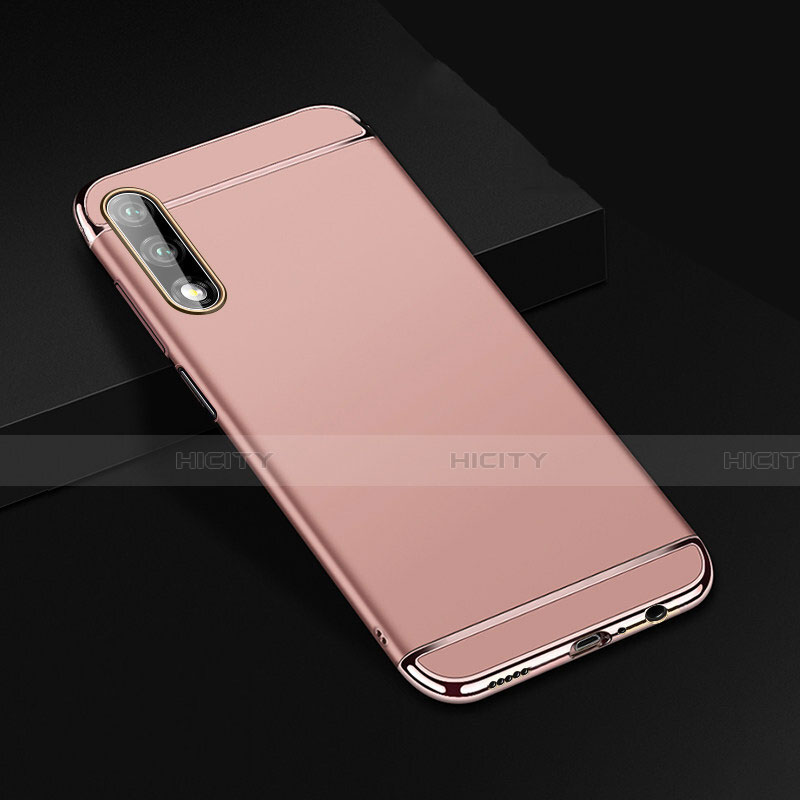 Carcasa Bumper Lujo Marco de Metal y Plastico Funda M01 para Huawei Honor 9X Oro Rosa
