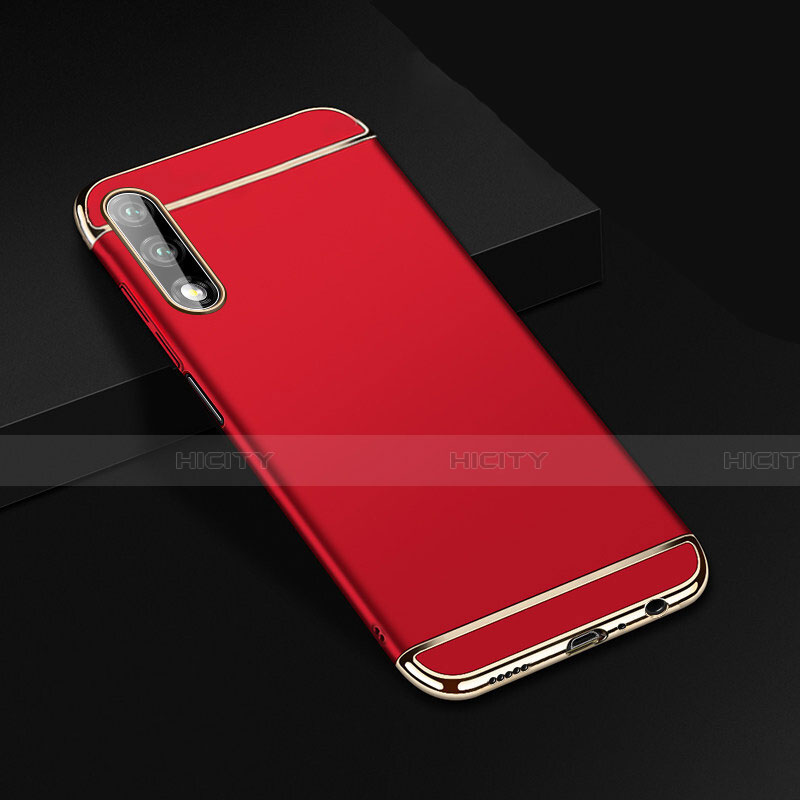 Carcasa Bumper Lujo Marco de Metal y Plastico Funda M01 para Huawei Honor 9X Rojo