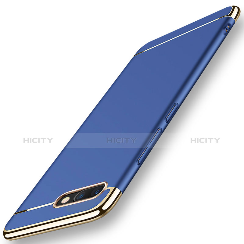 Carcasa Bumper Lujo Marco de Metal y Plastico Funda M01 para Huawei Honor V10 Azul