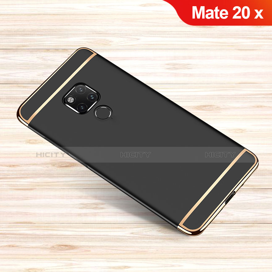 Carcasa Bumper Lujo Marco de Metal y Plastico Funda M01 para Huawei Mate 20 X Negro