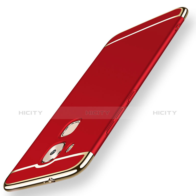 Carcasa Bumper Lujo Marco de Metal y Plastico Funda M01 para Huawei Mate 7 Rojo