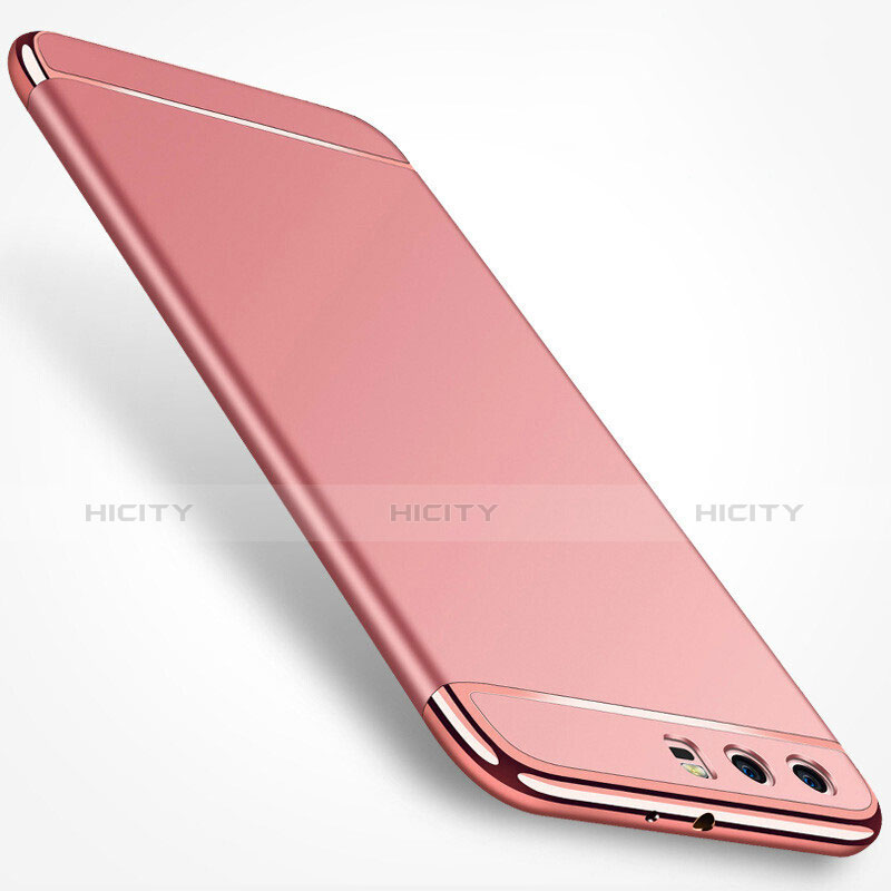 Carcasa Bumper Lujo Marco de Metal y Plastico Funda M01 para Huawei P10 Plus Oro Rosa