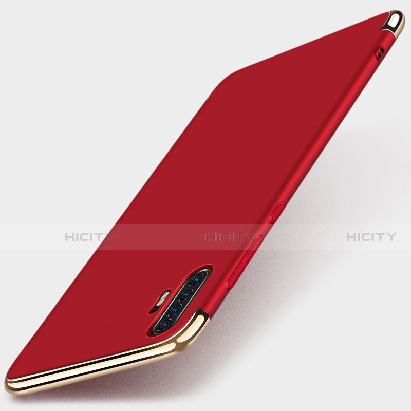 Carcasa Bumper Lujo Marco de Metal y Plastico Funda M01 para Huawei P30 Pro New Edition Rojo