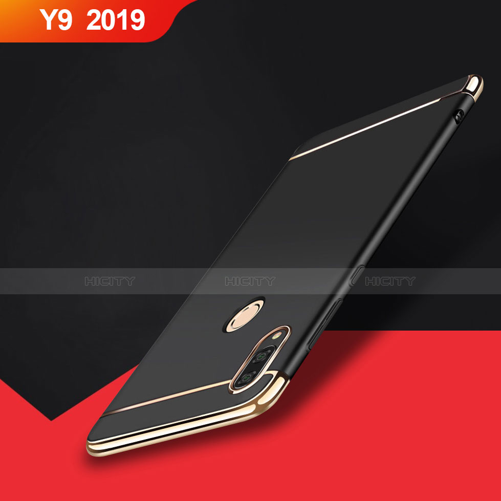 Carcasa Bumper Lujo Marco de Metal y Plastico Funda M01 para Huawei Y9 (2019) Negro
