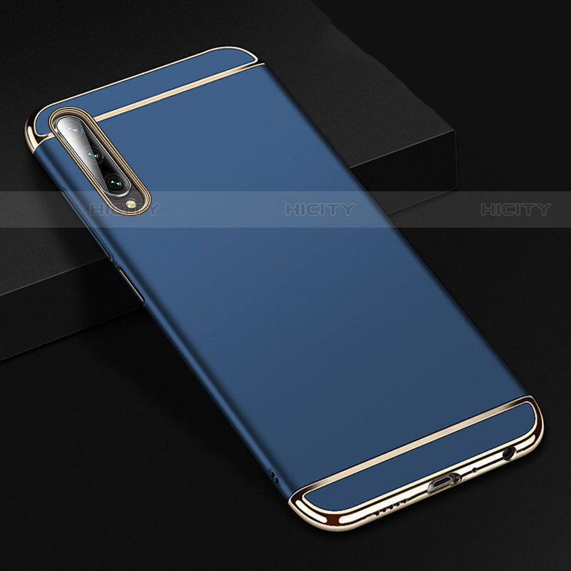 Carcasa Bumper Lujo Marco de Metal y Plastico Funda M01 para Huawei Y9s Azul