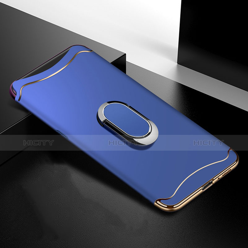 Carcasa Bumper Lujo Marco de Metal y Plastico Funda M01 para Oppo Find X Super Flash Edition Azul