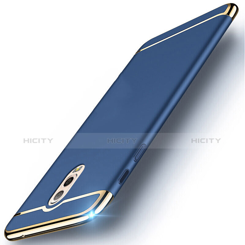 Carcasa Bumper Lujo Marco de Metal y Plastico Funda M01 para Samsung Galaxy C7 (2017) Azul