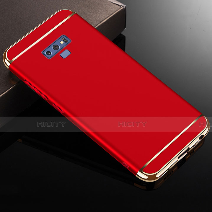 Carcasa Bumper Lujo Marco de Metal y Plastico Funda M01 para Samsung Galaxy Note 9 Rojo