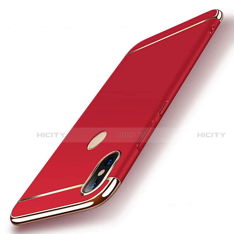 Carcasa Bumper Lujo Marco de Metal y Plastico Funda M01 para Xiaomi Mi 8 Rojo