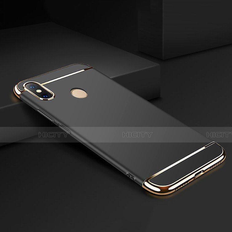 Carcasa Bumper Lujo Marco de Metal y Plastico Funda M01 para Xiaomi Mi Max 3 Negro