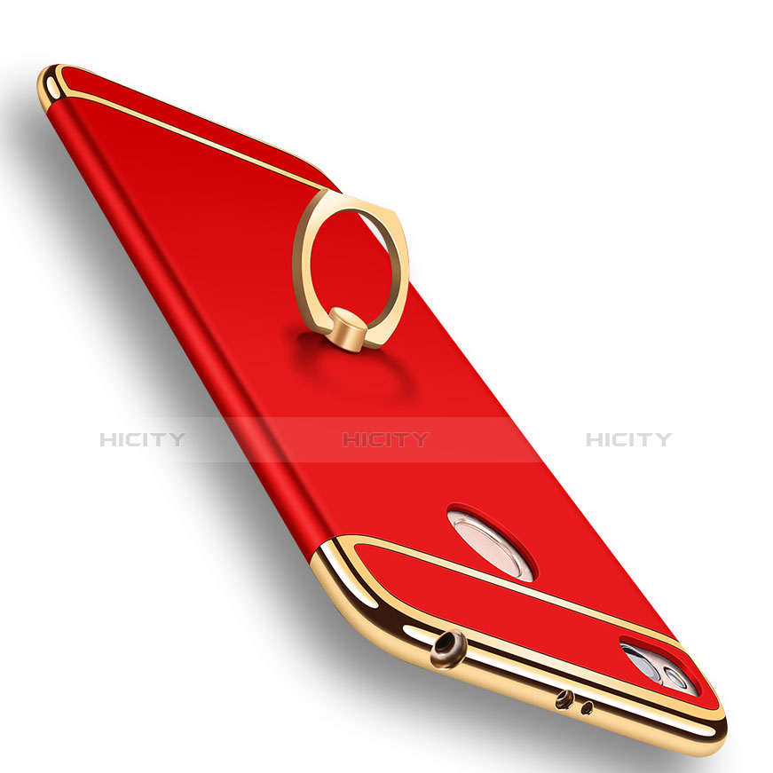 Carcasa Bumper Lujo Marco de Metal y Plastico Funda M01 para Xiaomi Redmi 4X Rojo