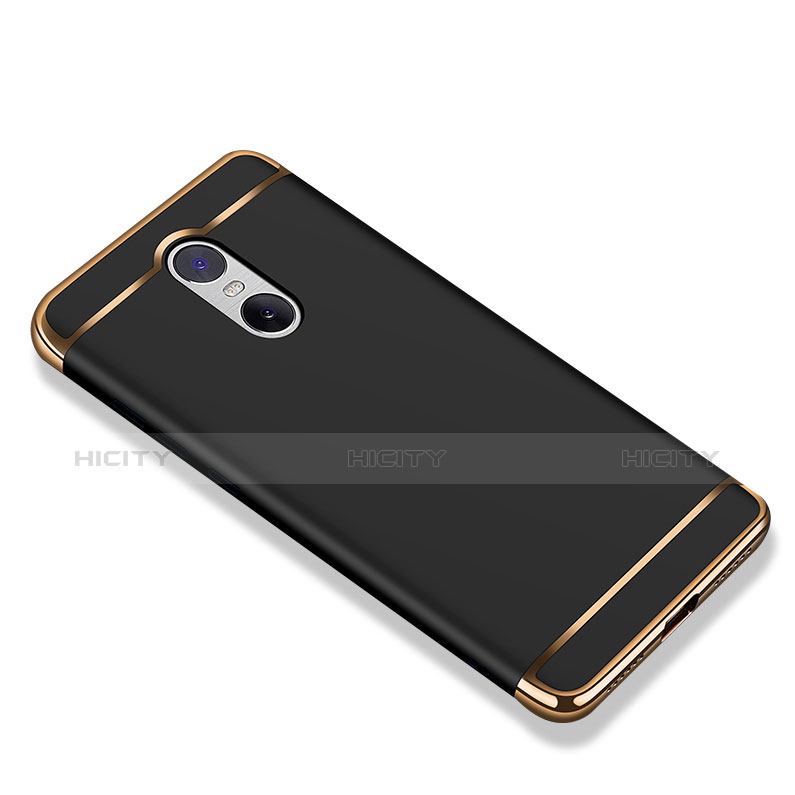 Carcasa Bumper Lujo Marco de Metal y Plastico Funda M01 para Xiaomi Redmi Note 4 Negro