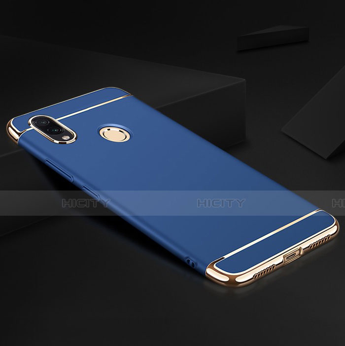 Carcasa Bumper Lujo Marco de Metal y Plastico Funda M01 para Xiaomi Redmi Note 7 Azul
