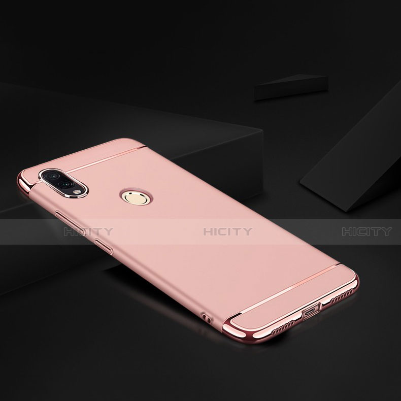 Carcasa Bumper Lujo Marco de Metal y Plastico Funda M01 para Xiaomi Redmi Note 7 Oro Rosa