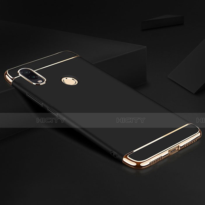 Carcasa Bumper Lujo Marco de Metal y Plastico Funda M01 para Xiaomi Redmi Note 7 Pro Negro