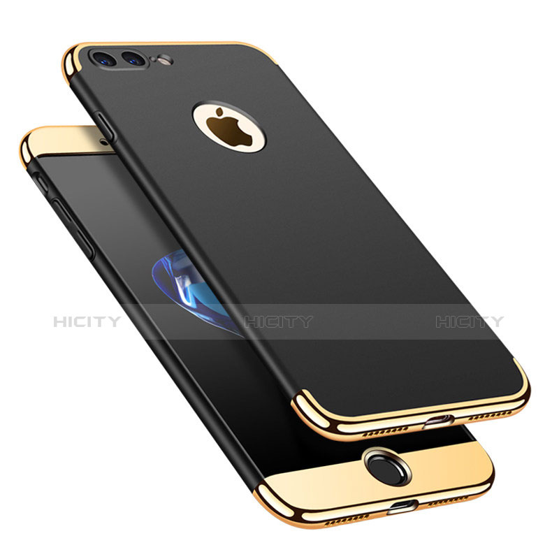 Carcasa Bumper Lujo Marco de Metal y Plastico Funda M02 para Apple iPhone 8 Plus Negro